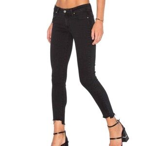 Paige Verdugo Raw Step Hem Skinny black jeans